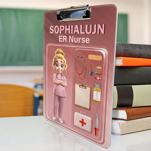 3D Effect Nurse Job Title Pack Packaging - Personalized Acrylic Clipboard
