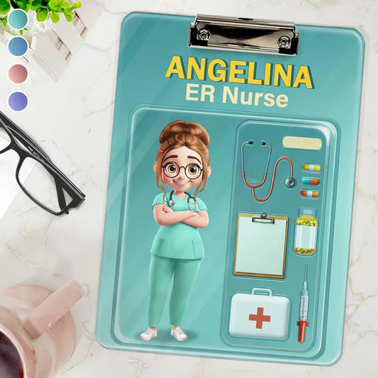 3D Effect Nurse Job Title Pack Packaging - Personalized Acrylic Clipboard