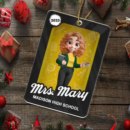 3D Effect Officer Woman Man Toy Box - Personalized Custom Shaped Acrylic Ornament