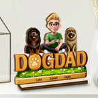 3D Effect Pet Mom Pet Dad - Personalized Custom Shaped Wooden Plaque