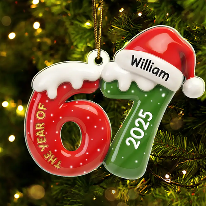 3D Effect Six Seven Funny Slang - Personalized Custom Shaped Acrylic Ornament