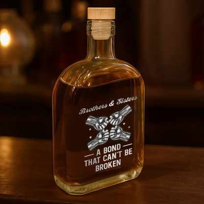 3D Metal Effect Brothers A Bond That Can't Be Broken - Personalized Whiskey Bottle