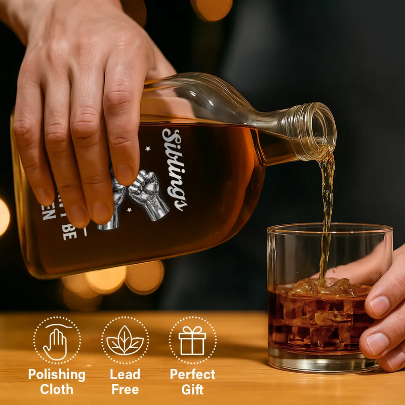 3D Metal Effect Brothers A Bond That Can't Be Broken - Personalized Whiskey Bottle