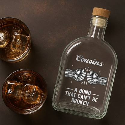 3D Metal Effect Brothers A Bond That Can't Be Broken - Personalized Whiskey Bottle