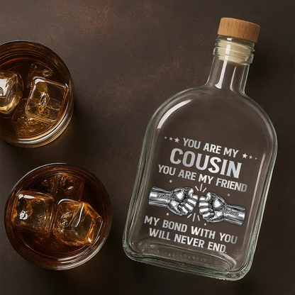 3D Metal Effect You Are My Brother My Friend - Personalized Whiskey Bottle