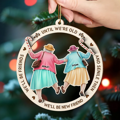 Personalized Old Best Friend Ornament, Best Friend Christmas Gift, Friendship Christmas Ornament, Custom Best Friend Gift, Bestie Gift, BFF Gift