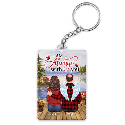 Lake Landscape Always With You Family Members Memorial Remembrance Gift Personalized Acrylic Keychain