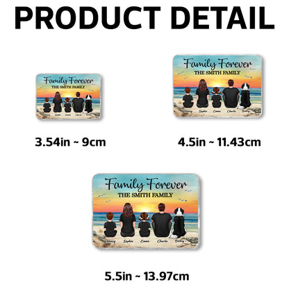 Family Forever Beach Landscape Personalized Acrylic Fridge Magnet, Gift For Family