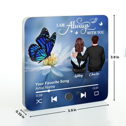 Butterfly I'm Not A Widow I'm A Wife To A Husband With Wings Memorial Personalized Music Fridge Magnet