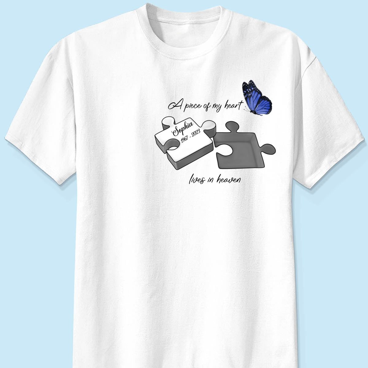 A Piece Of My Heart Lives In Heaven Memorial Gift Personalized Shirt