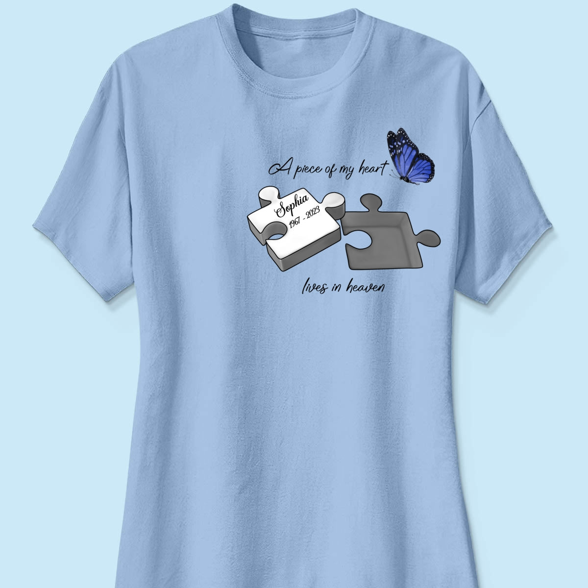 A Piece Of My Heart Lives In Heaven Memorial Gift Personalized Shirt