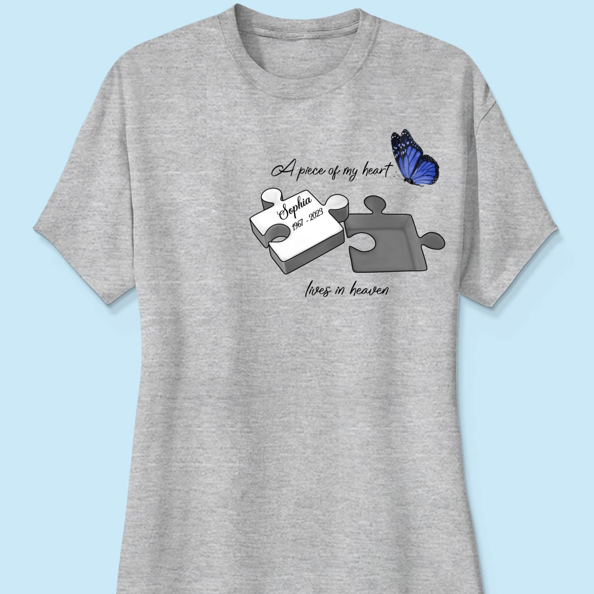 A Piece Of My Heart Lives In Heaven Memorial Gift Personalized Shirt