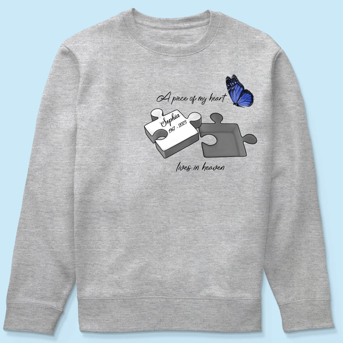 A Piece Of My Heart Lives In Heaven Memorial Gift Personalized Shirt