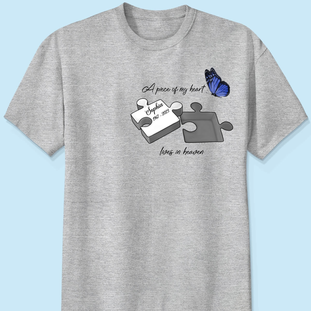 A Piece Of My Heart Lives In Heaven Memorial Gift Personalized Shirt