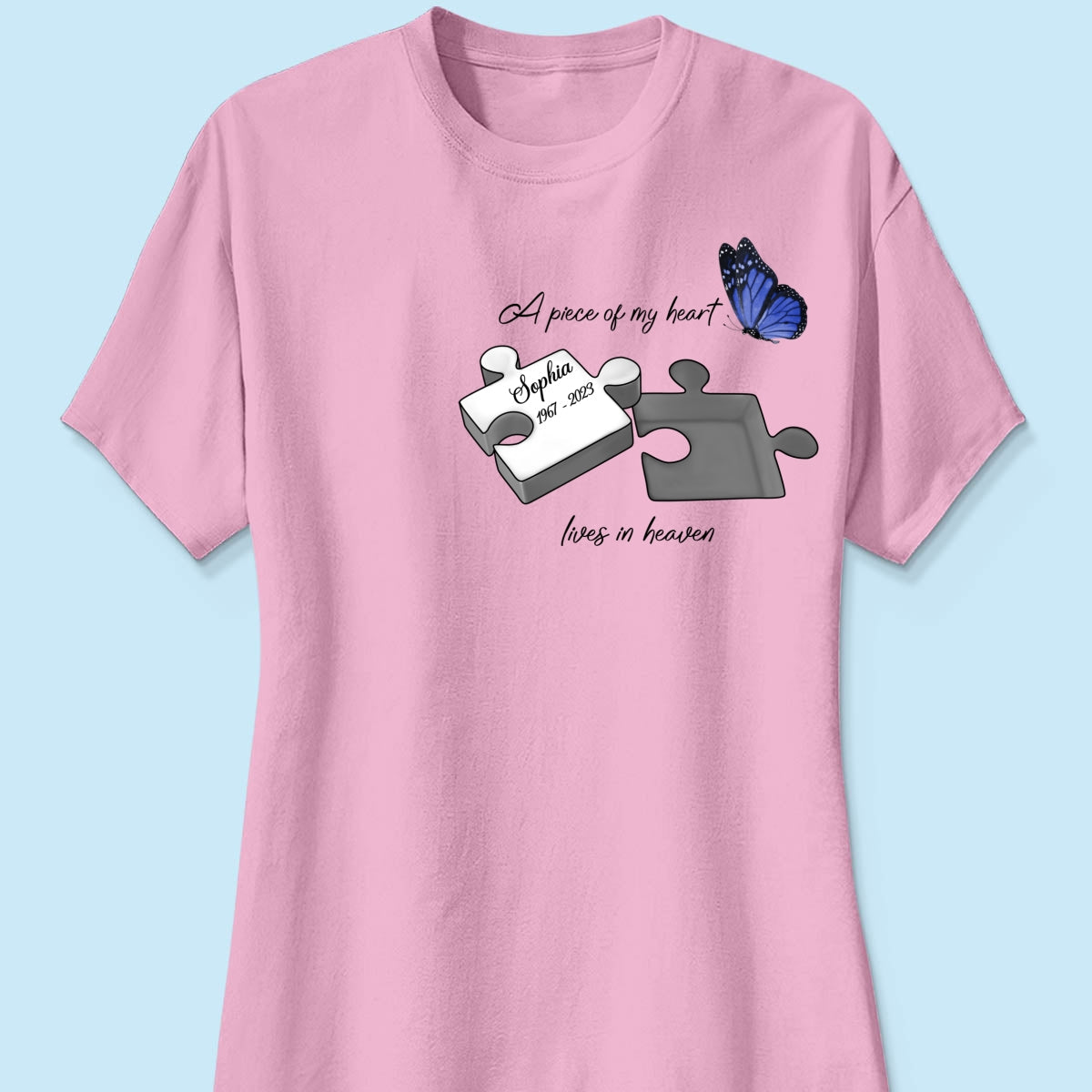 A Piece Of My Heart Lives In Heaven Memorial Gift Personalized Shirt