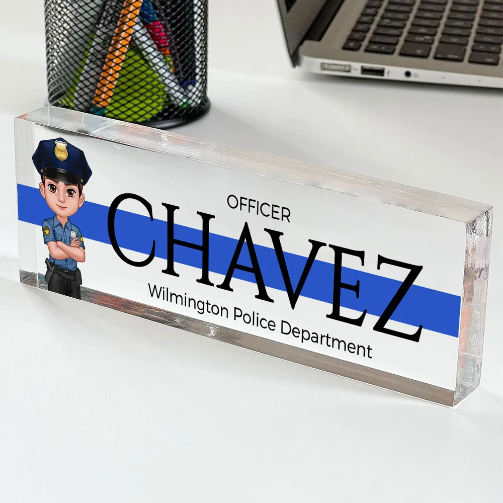 Law Enforcement Personalized Acrylic Desk Name Plate, Appreciation Gift For Police Officers, Sheriff, Deputy Sheriff