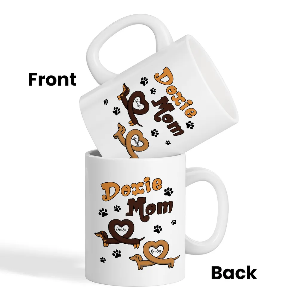 Doxie Mom Cute Heart Dachshunds Personalized Mug