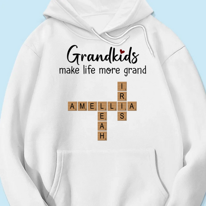 Grandkids Make Life Grand Heart Crossword Puzzle Personalized Shirt