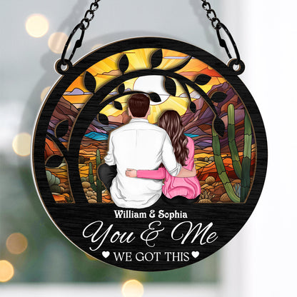 From First Kiss Till Our Last Breath- Customized Personalized Window Suncatcher Ornament - Gift For Couple Husband Wife