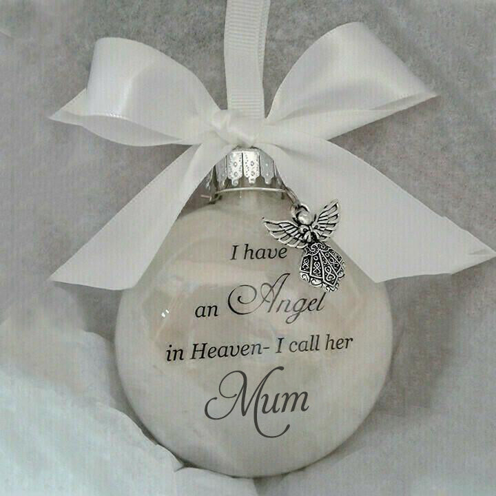 Memorial ornaments feather ball - Angel In Heaven Memorial Ornament