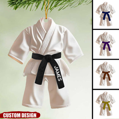 Personalized Black Belt Christmas Ornament -  Taekwondo,Karate Gift