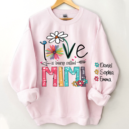 Personalized Mimi Sweatshirt, Love Is Being Called Mimi And Kids, Grandma Gift TH Sweatshirt