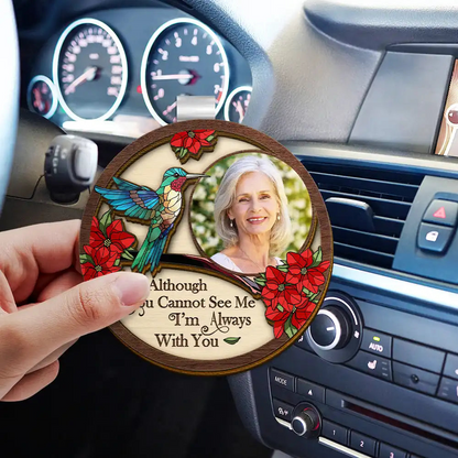 Custom Photo I'm Always With You Family Memorial - Personalized Custom Shaped Car Visor Clip