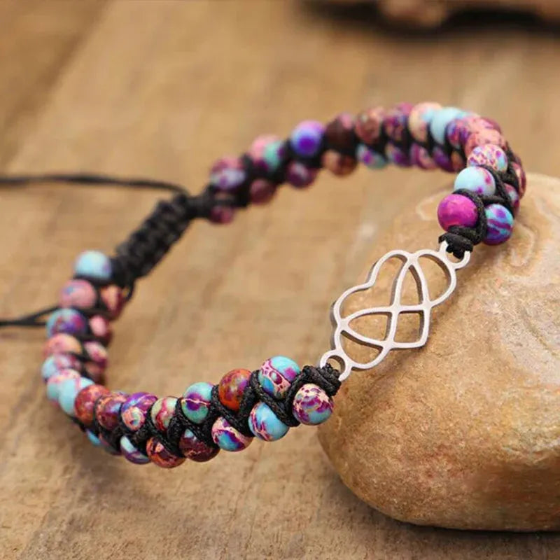 For Granddaughter Infinity Heart Beads Bracelet