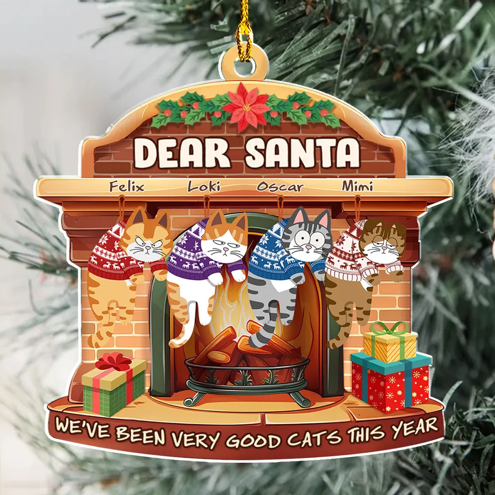 We Have Been Very Good Cats Santa - Personalized Custom Acrylic Ornament