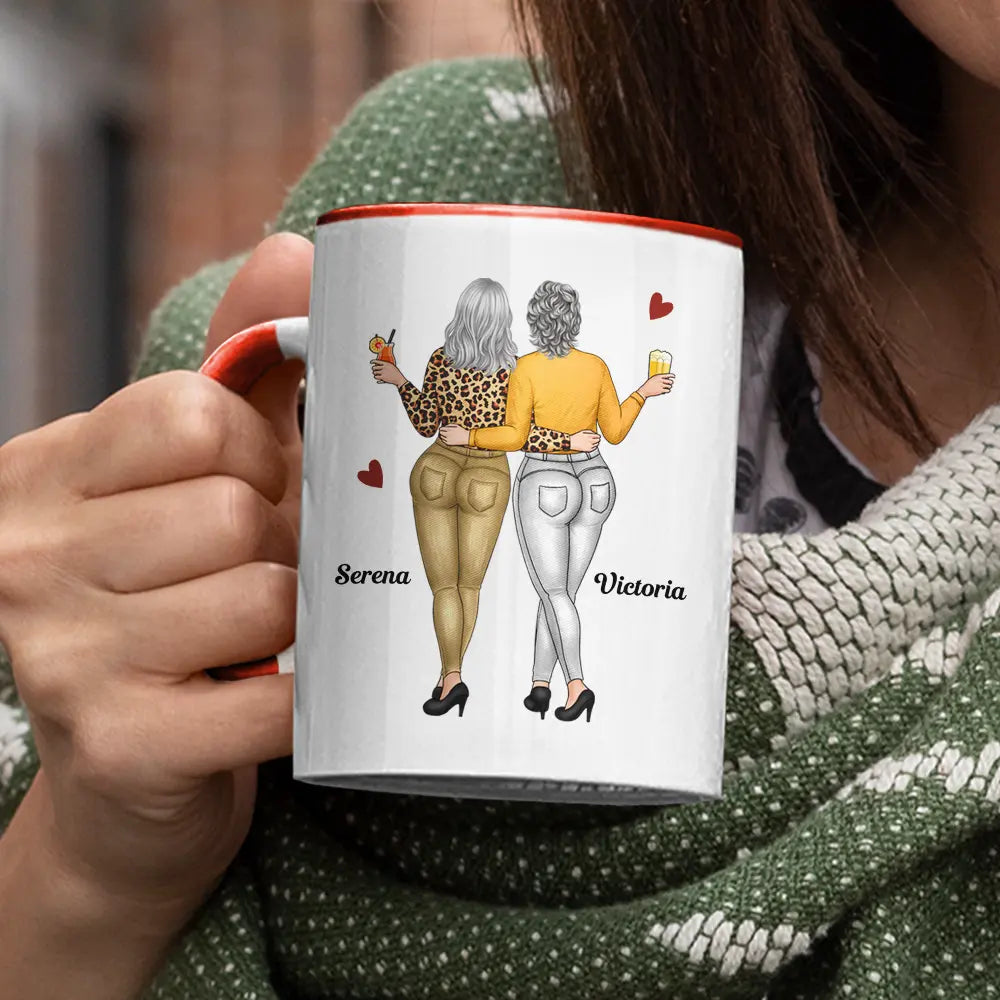 Right In The Throat Besties - Personalized Accent Mug