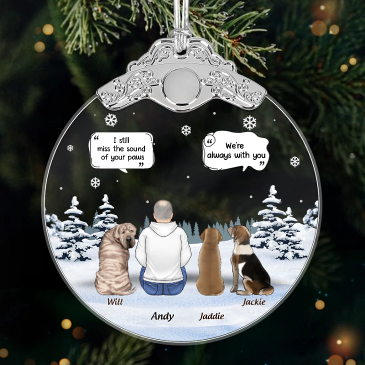 Custom Acrylic Ornament - Personalized Pet Christmas Memorial Sympathy Gifts For Dogs - Love Never Leaves