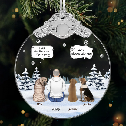 Custom Acrylic Ornament - Personalized Pet Christmas Memorial Sympathy Gifts For Dogs - Love Never Leaves