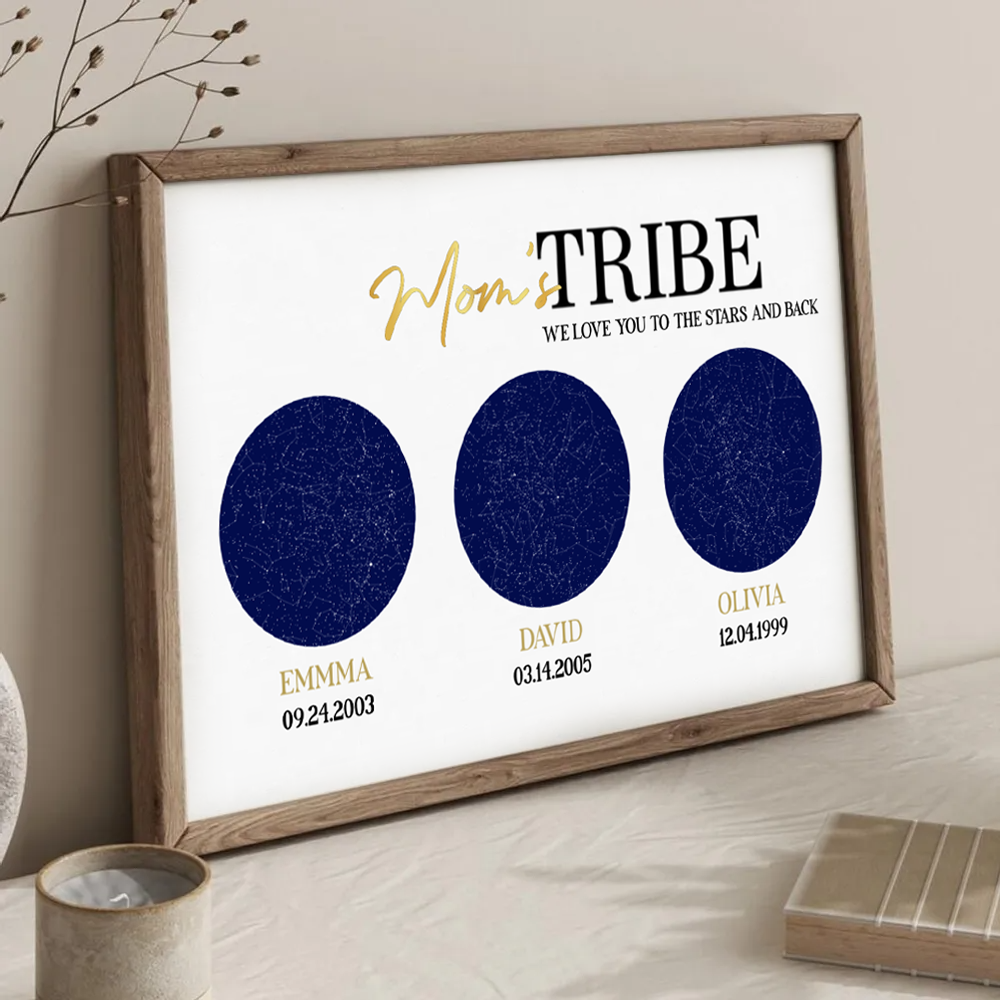 The Night Your Children Were Born Custom Star Map Personalized Poster, Perfect Mother's Day Gift Birthday Gift For Mom