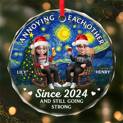 Custom Circle Acrylic Ornament - Personalized Anniversary Christmas Wedding Gifts For Husband And Wife, Him And Her - Annoying You Forever