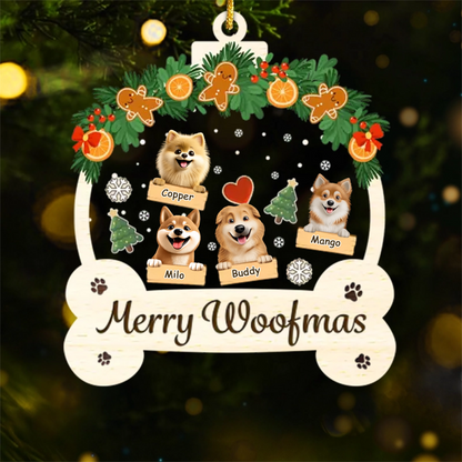 Custom Acrylic Ornament - Personalized Christmas Birthday Gifts For Dog Lovers, Dog Dad And Mom - Woofing You A Merry Holiday