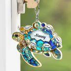 Turtle Stained Glass Mom Grandma - Personalized Acrylic Keychain