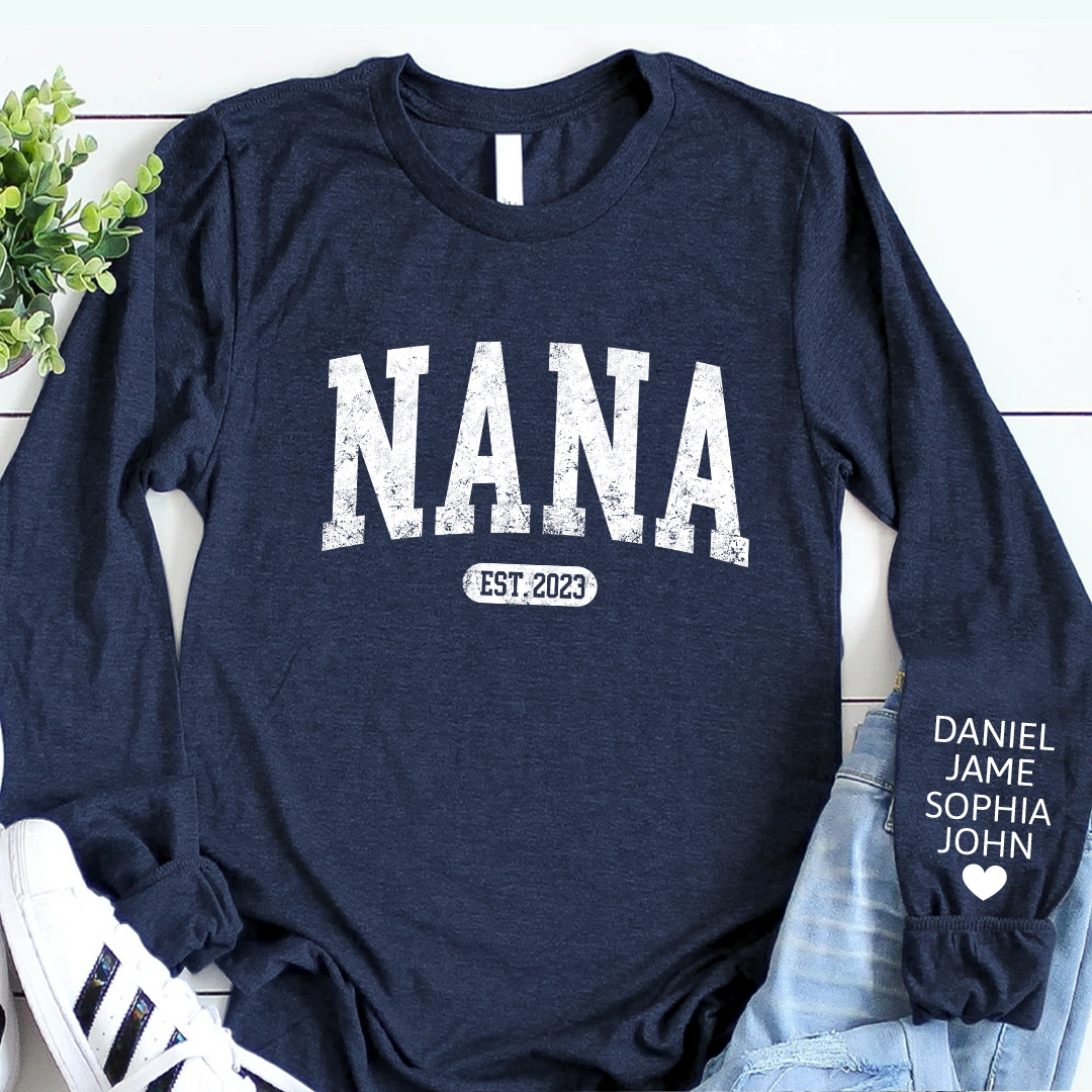 Personalize Mom, Nana, Mimi, Grandma Gift Custom Name Kids CTH01 Longsleeve