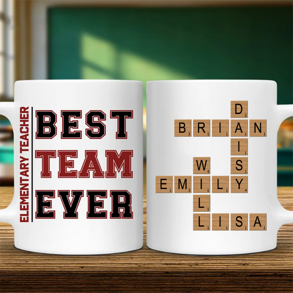 Crossword Best Team Ever Scrabble Name - Personalized Mug