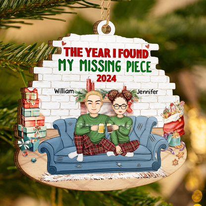 The Year I Found My Missing Piece - Personalized Custom Shaped Wooden Ornament