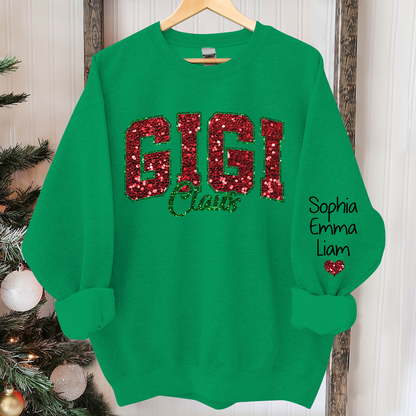 Custom Gigi Claus Christmas And Kids Sweatshirt