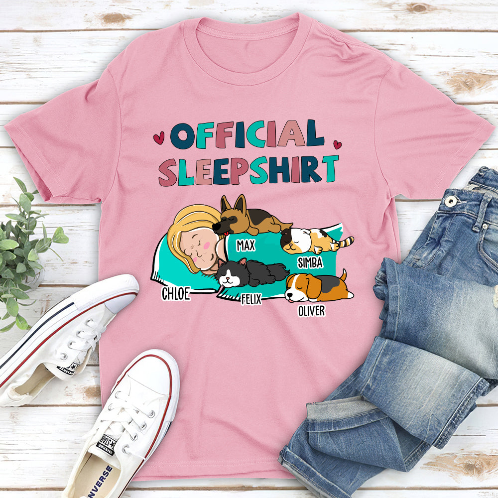 Sleeping Pet Sleepshirt - Personalized Custom Unisex T-shirt