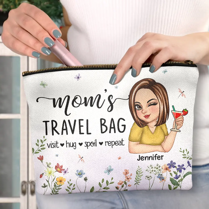 Mom's Grandma's Travel Bag - Personalized Cosmetic Bag