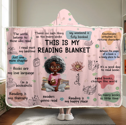 Custom Affirmation Snuggle Blanket, Hoodie Blanket - Personalized Christmas Bookish Gifts For Book Lovers, Bookworms, Readers - Bookaholic And Proud