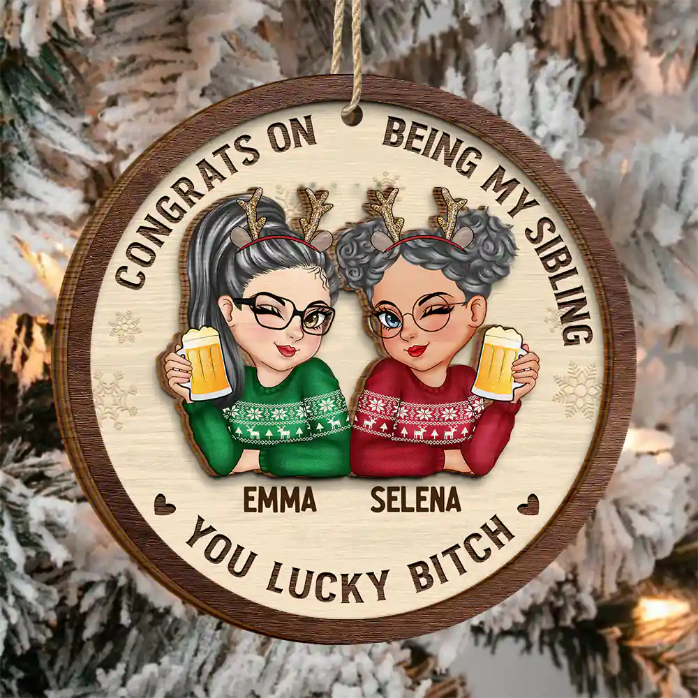 Congrats On Being My Bestie Christmas - Personalized Wooden Ornament