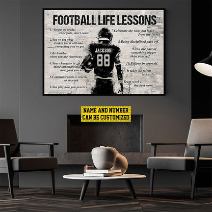 Football Life Lessons-Personalized Football Poster Print-Football Gift For Boy Man