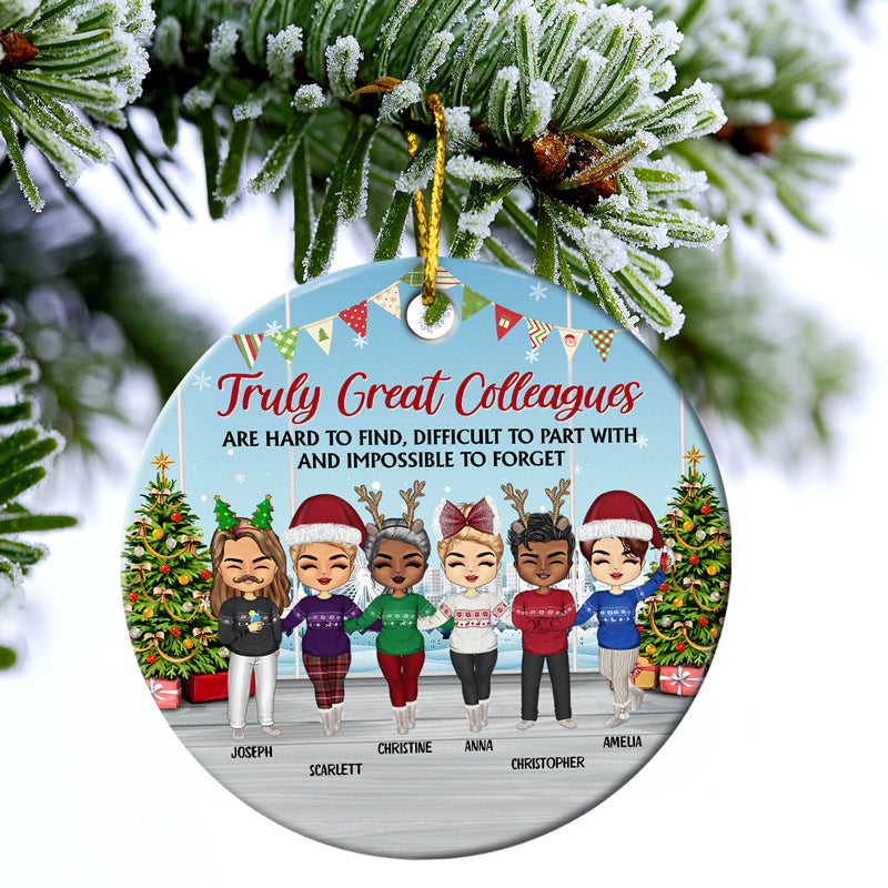 Truly Great Colleagues Are Hard To Find - Christmas Gift For Co-worker And BFF - Personalized Custom Circle Acrylic Ornament