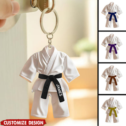 Personalized Black Belt Keychain - Taekwondo,Karate,Jiu-Jitsu Gift