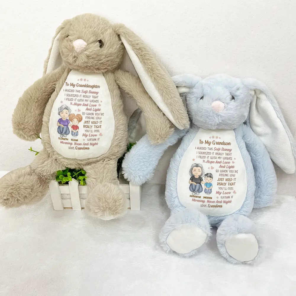I Filled It With My Wishes Grandmother Granddaughter - Personalized Soft Toy Bunny