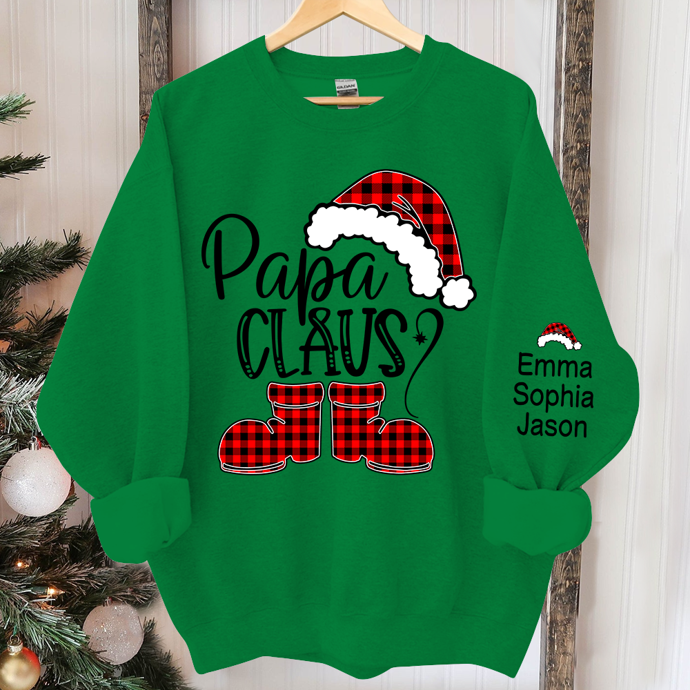 Papa Claus Christmas, Custom Papa And Kids, Grandpa Gift TH Sweatshirt