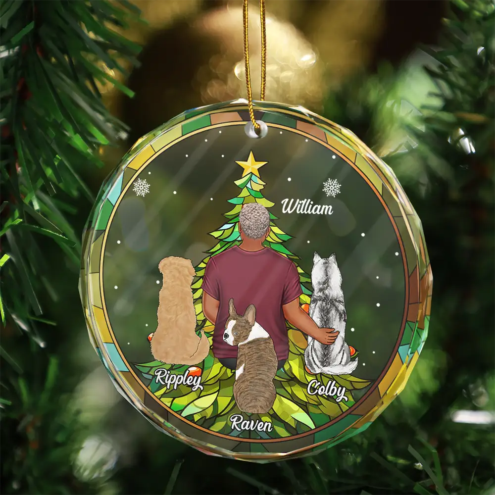 Life Is Better With A Dog Christmas - Personalized Circle Ornament